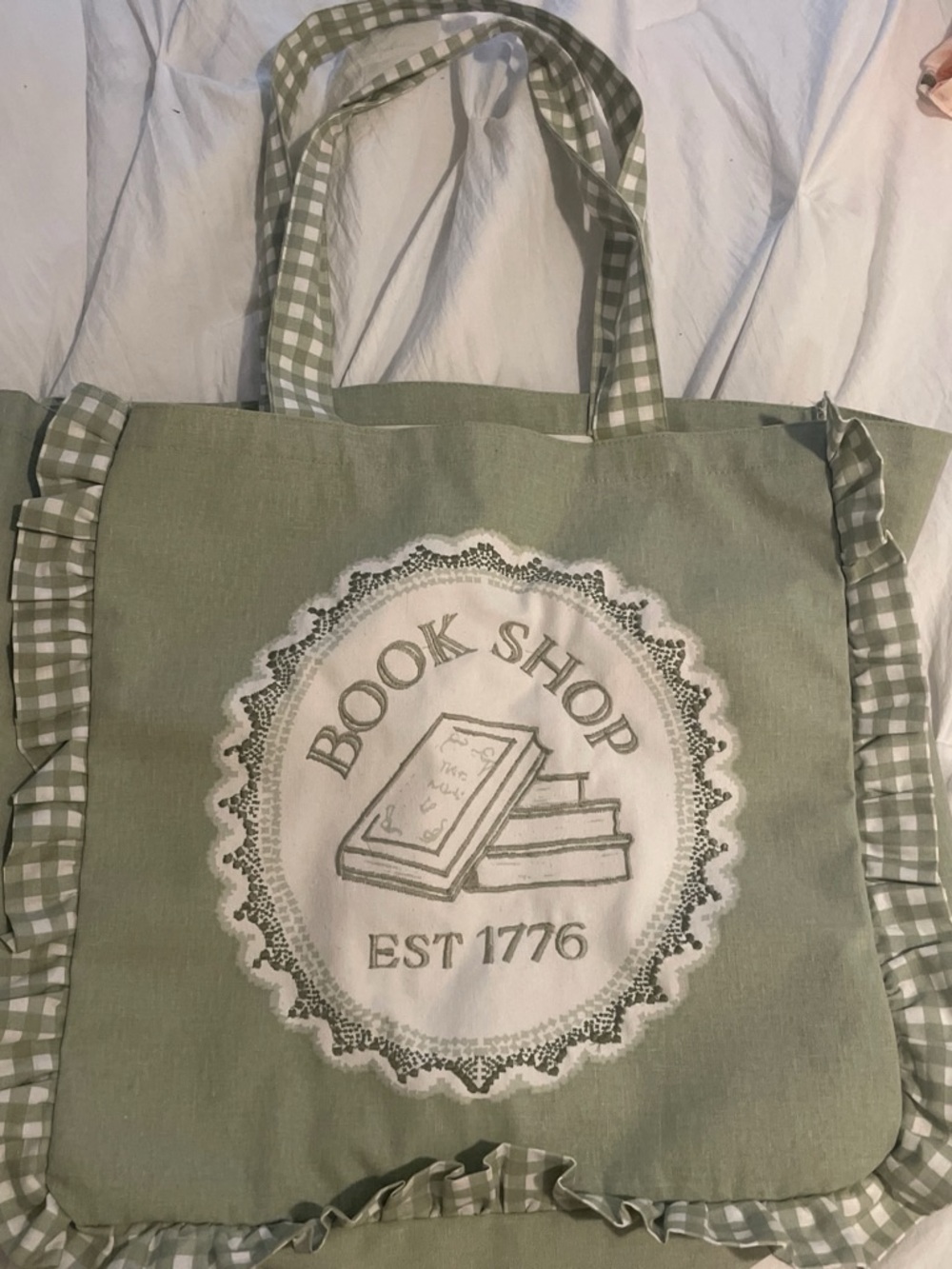 Book Shop Tote Bag by  — Sage Green
